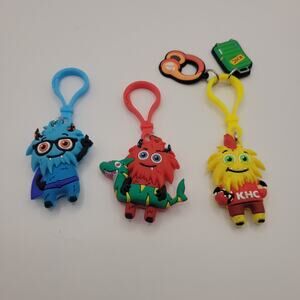 American Heart Association Kids Heart Challenge Lot 3 Characters Keychain Clip